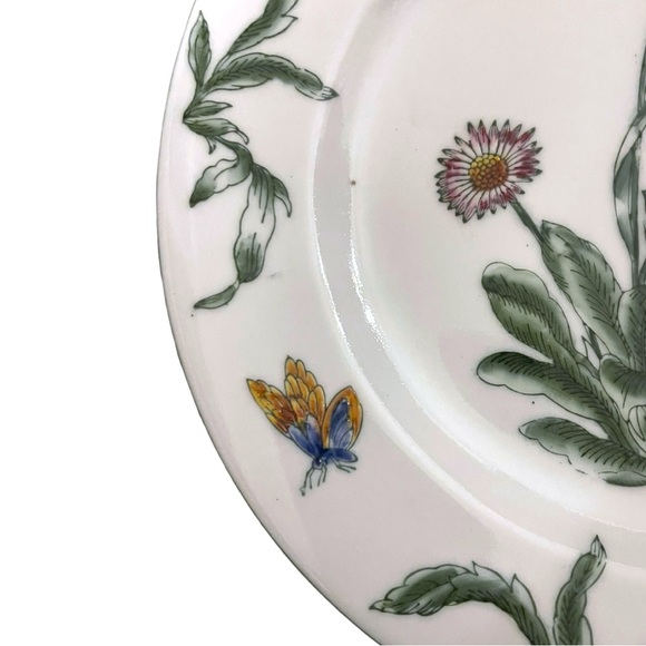 ORIENTAL ACCENT 10.5" Hand Painted Raised Daisies Butterflies Decorative Plate - Picture 6 of 15